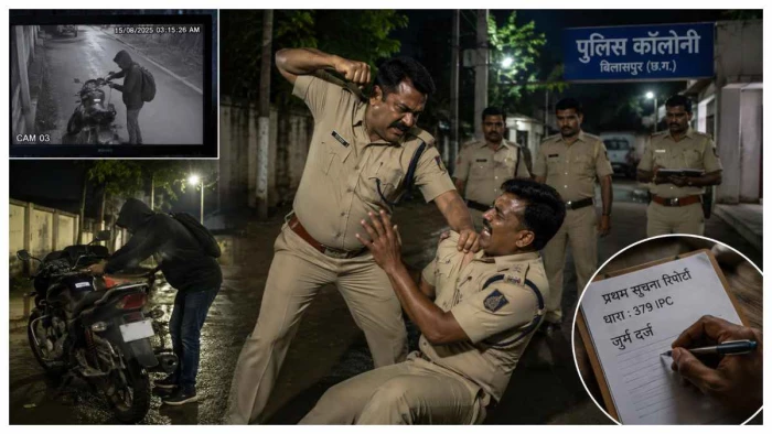 अजीब दास्तान ए खाकी! पुलिस कॉलोनी में सहकर्मी ने फोड़ा सिर, तो चोर ले उड़े हवलदार की बाइक