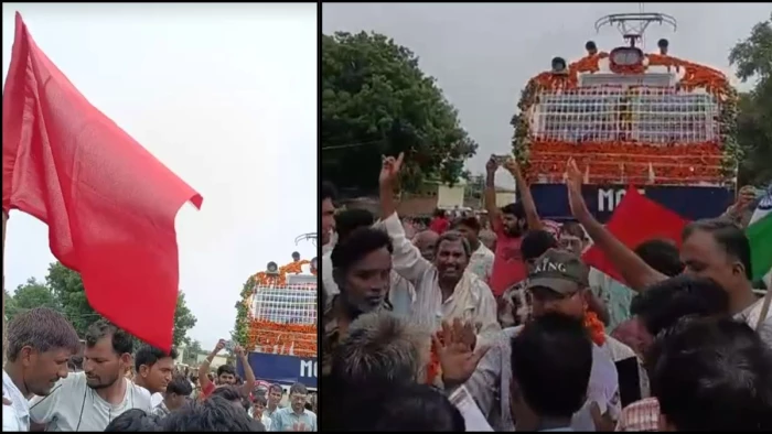 सबलगढ़-वीरपुर के बीच दौड़ी मेमू ट्रेन... 6.5 साल का इंतजार खत्म, जौरा में ग्रामीणों ने लाल झंडा दिखाकर रोकी