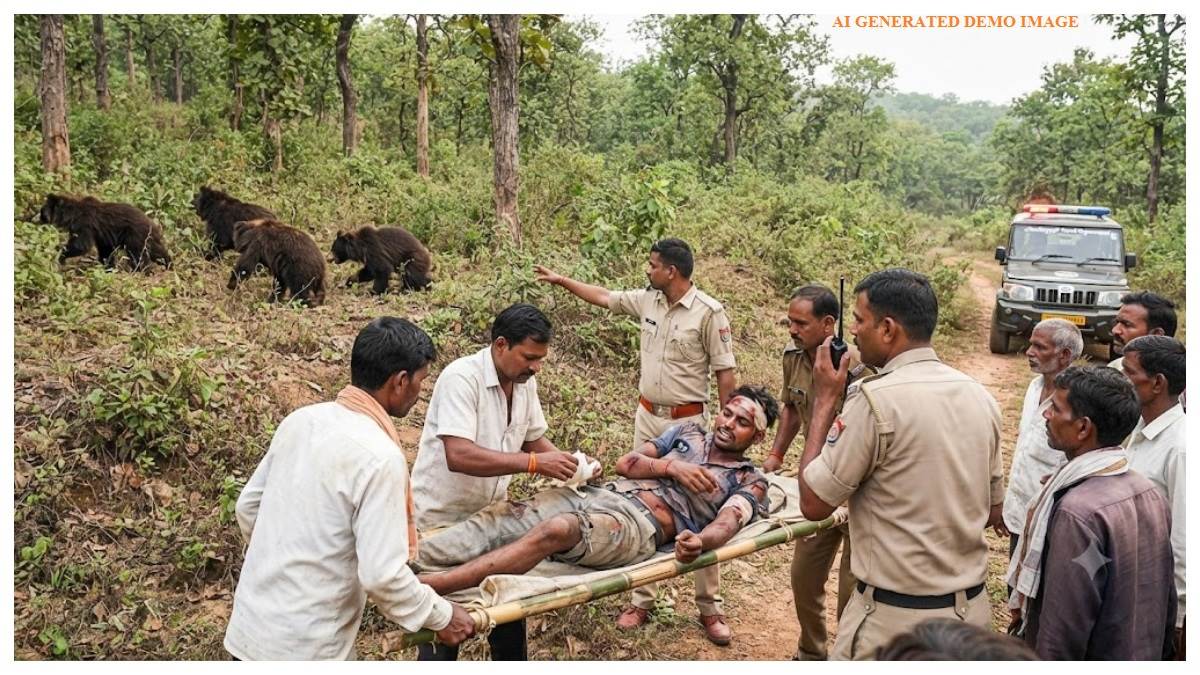 पेंड्रा और मरवाही क्षेत्र में खेत जाते समय अचानक हुआ चार भालुओं का हमला, युवक की हालत गंभीर