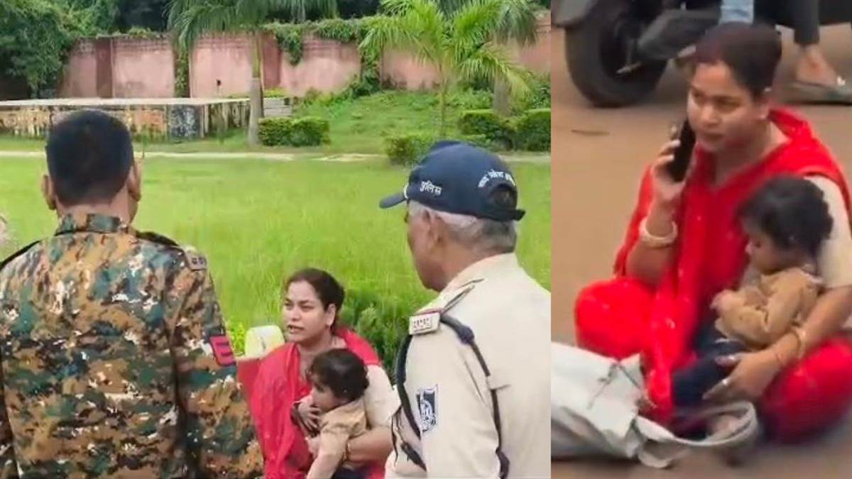 गोद में मासूम लेकर सड़क पर बैठी महिला, डायल-112 ने थाने ले जाने के बजाय पार्क में छोड़ा; उठे सवाल