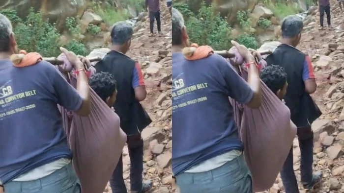 सतना का थरपहाड़ गांव, जहां सड़क की बदहाली बनी जान की दुश्मन, झोली में ले गए मरीज