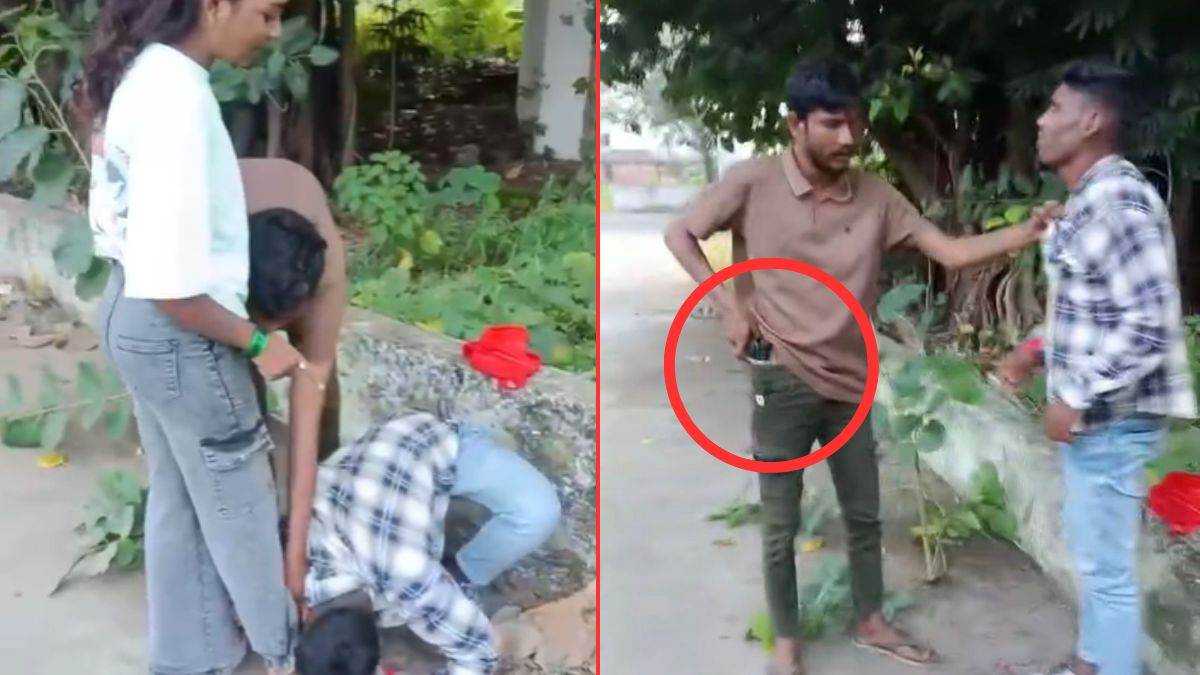 हिस्ट्रीशीटर साथियों के साथ मिलकर युवक की कर रहा पिटाई, पिस्टल दिखाकर माफी मंगवाने का Viral Video