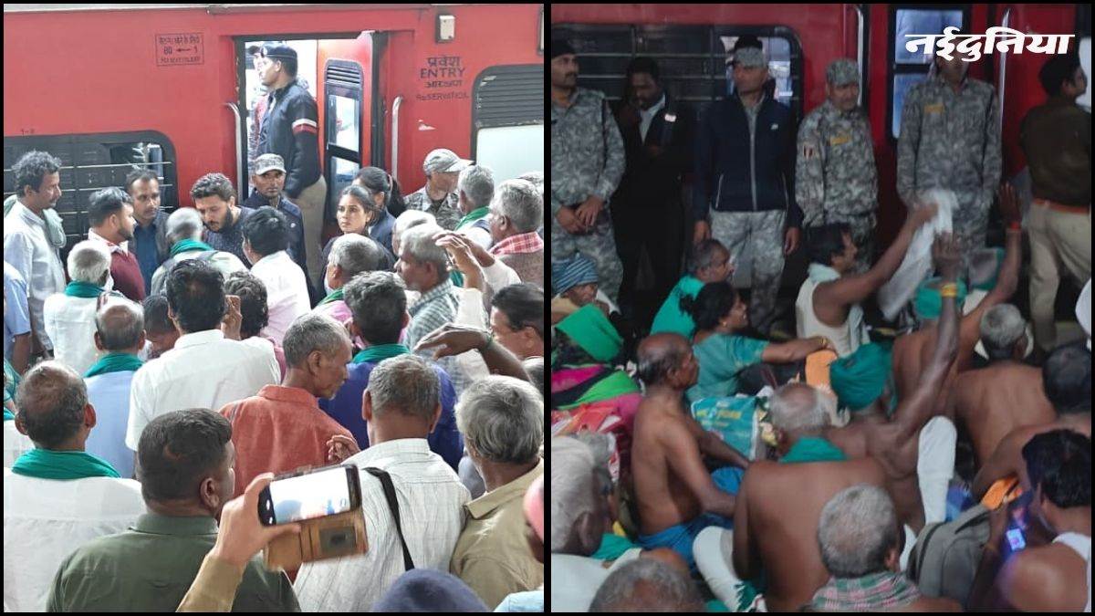 दिल्ली जा रहे तमिल नाडु के 180 किसानों को पुलिस ने MP के नर्मदापुरम में जबरन उतारा, हंगामा