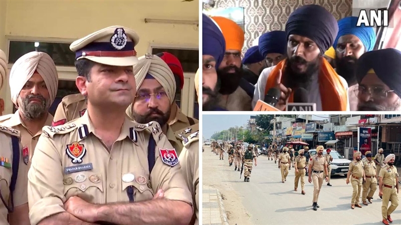 Punjab: While running, Amritpal collided with many bikes, all border seals, flag march in many cities