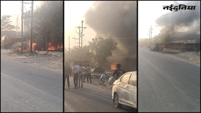इंदौर में बड़ा हादसा… तेजाजी नगर के पटाखा गोदाम में लगी भीषण आग, आसमान में उठा धुएं का गुबार इंदौर में बड़ा हादसा… तेजाजी नगर के पटाखा गोदाम में लगी भीषण आग, आसमान में उठा धुएं का गुबार