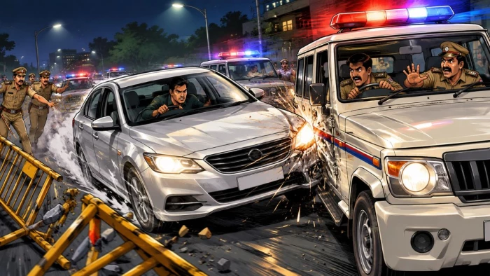 भोपाल में 2 किलोमीटर तक चली पुलिस-चोर की 'रेस'; घेराबंदी तोड़ ASI की गाड़ी को ठोककर भागा तस्कर, नहीं पकड़ सकी पुलिस