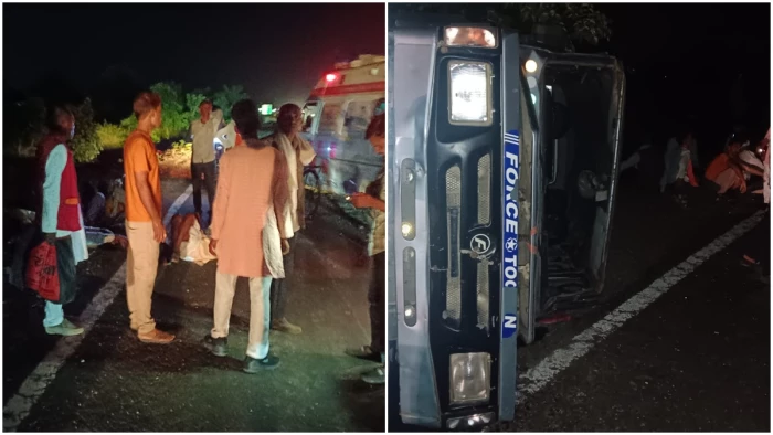 कटनी के स्लीमनाबाद में सगाई समारोह में जा रहे लोगों से भरा तूफान वाहन पलटा, एक दर्जन घायल