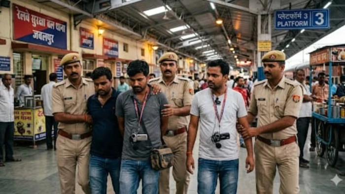 मीडियाकर्मी बनकर जबलपुर रेलवे स्टेशन पर यात्रियों के बना रहे थे वीडियो, चार आरोपी गिरफ्तार