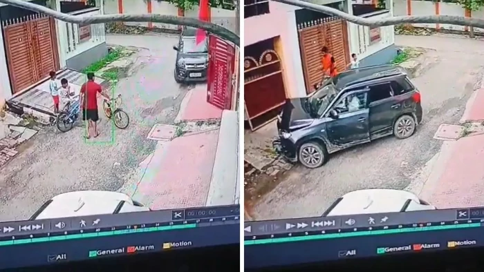 लखनऊ में घर के बाहर खेल रहे बच्चों को कार सवार ने रौंदा... एक की पसलियां टूटीं, ICU में एडमिट