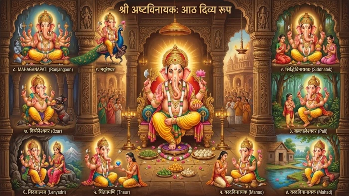गणेश जी ने क्यों धरा था अष्टविनायक का रूप? शस्त्रों से सुसज्जित महायोद्धा वीर गणपति की कहानी