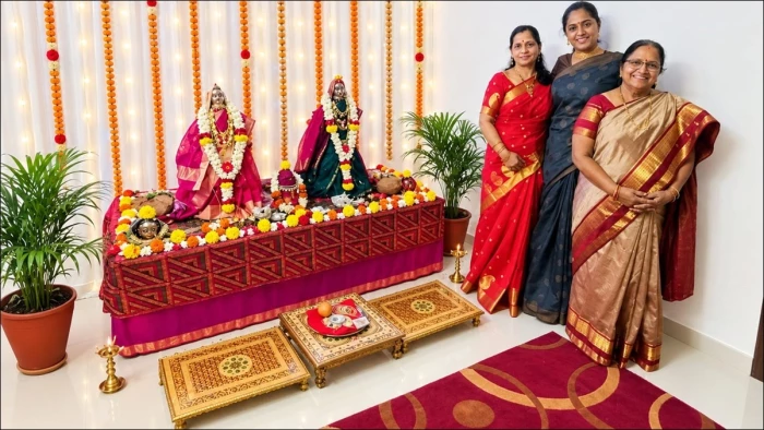 महाराष्ट्रीयन परिवारों ने की महालक्ष्मी पूजा, गौरी को लगाया महाभोग, आज होगी विदाई