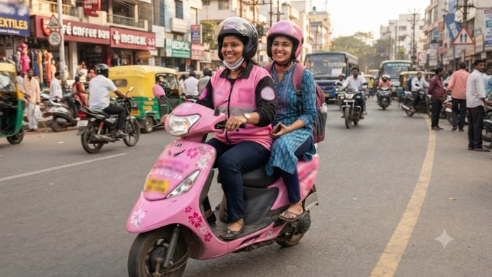 इंदौर में अब घर से बस स्टॉप तक चलने का टेंशन खत्म, महिलाओं के लिए पिंक बाइक चलेगी