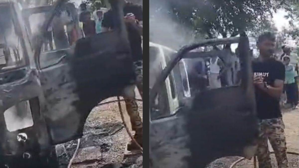 पन्ना में चाबी घुमाते ही जल उठी घर के बाहर खड़ी स्कूली वैन, मचा हड़कंप