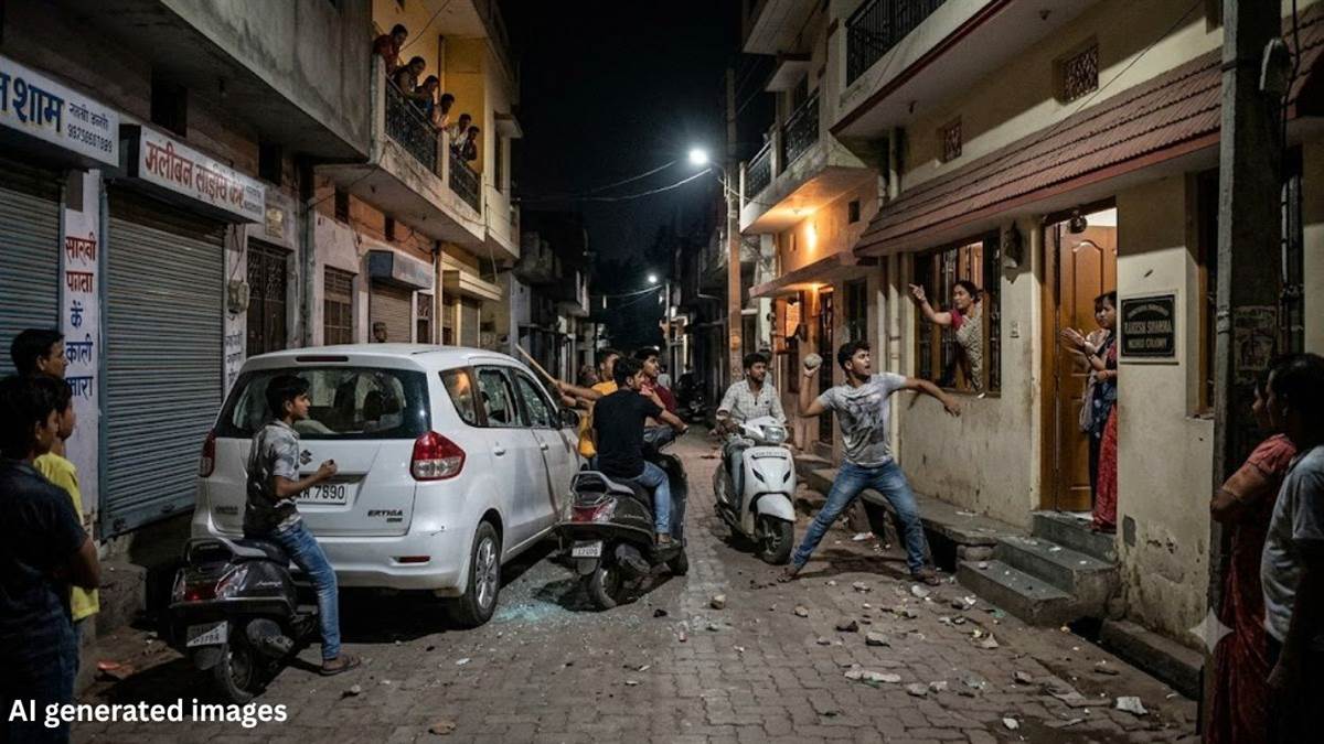 ग्वालियर में सिरफिरे युवक का उत्पात, पिता से विवाद के बाद पड़ोसी के घर देर रात पथराव; कार में की तोड़फोड़