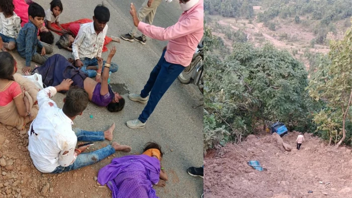 सतना के सुरदहा घाट पर ऑटो पलटा, 14 घायलों में चार गंभीर; मची अफरा-तफरी