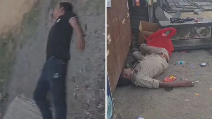 अंबिकापुर में कैदी शिफ्ट करने आए पुलिसकर्मी नशे में धुत, इंसास राइफल लावारिस छोड़कर सड़क पर पड़े मिले, वीडियो वायरल