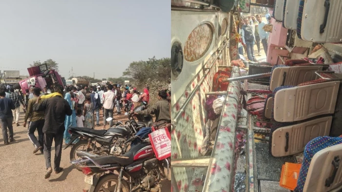 छत्तीसगढ़ के रायगढ़ में बस-ट्रेलर की भिड़ंत, एक की मौत, 11 यात्री घायल