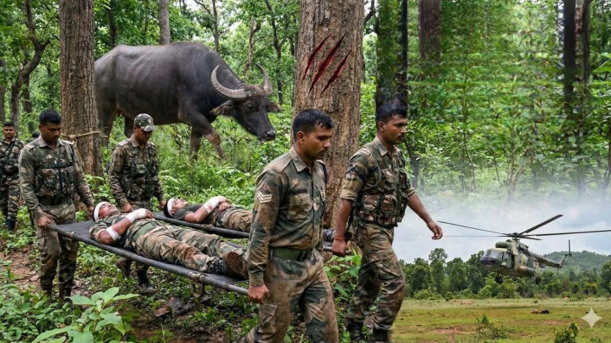 माओवादियों से पहले जंगली जानवरों से भिड़े जवान, भालू और भैंसे के हमले में 4 घायल, एक रायपुर रेफर