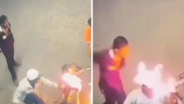 सिगरेट पीने से रोका, तो युवक ने पेट्रोल पंप पर में लगा दी आग, रायपुर की घटना का वीडियो वायरल