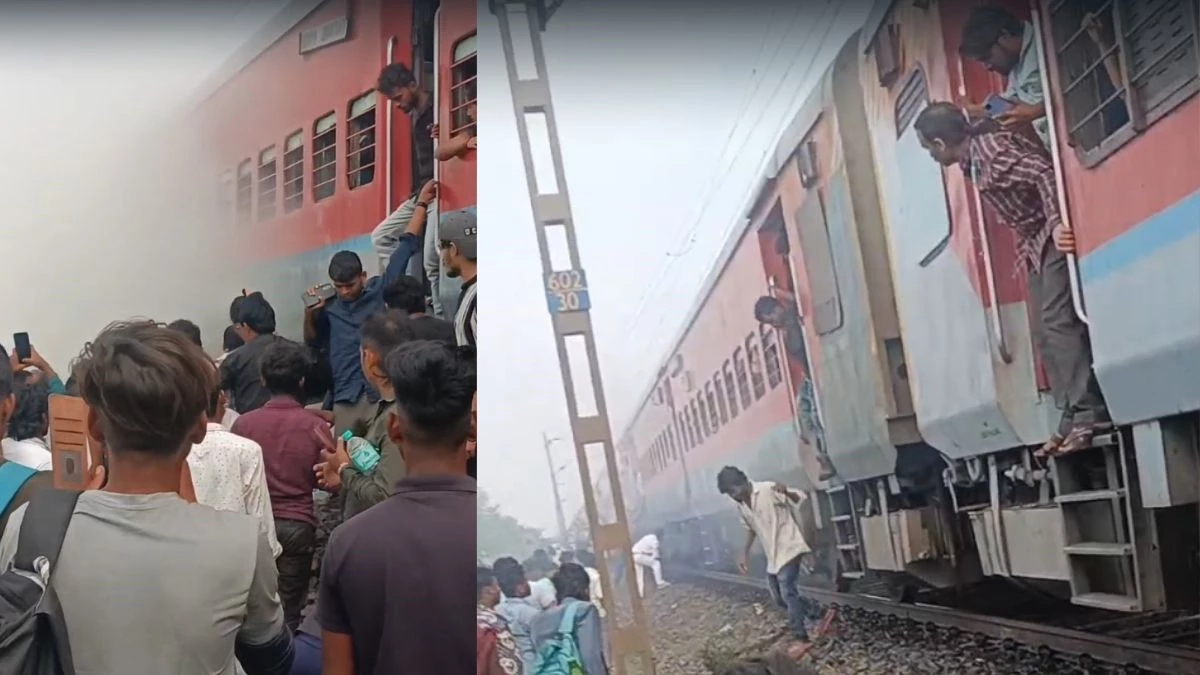 Burning Train: Fire in a bogie wheels of Kashi Express, passengers jumped from train and saved their lives