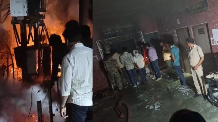 ग्वालियर कलेक्ट्रेट के बेंसमेंट में लगी भीषण आग, ई-दक्ष कंप्यूटर लैब और एसबीआई कियोस्क जलकर खाक