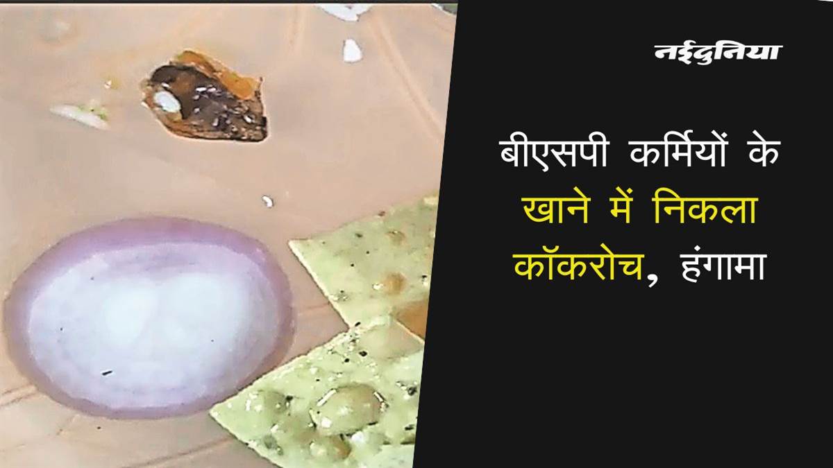 Bhilai News: प्रशिक्षण करने पहुंचे बीएसपी कर्मियों के खाने में निकला कॉकरोच, जमकर हुआ हंगामा