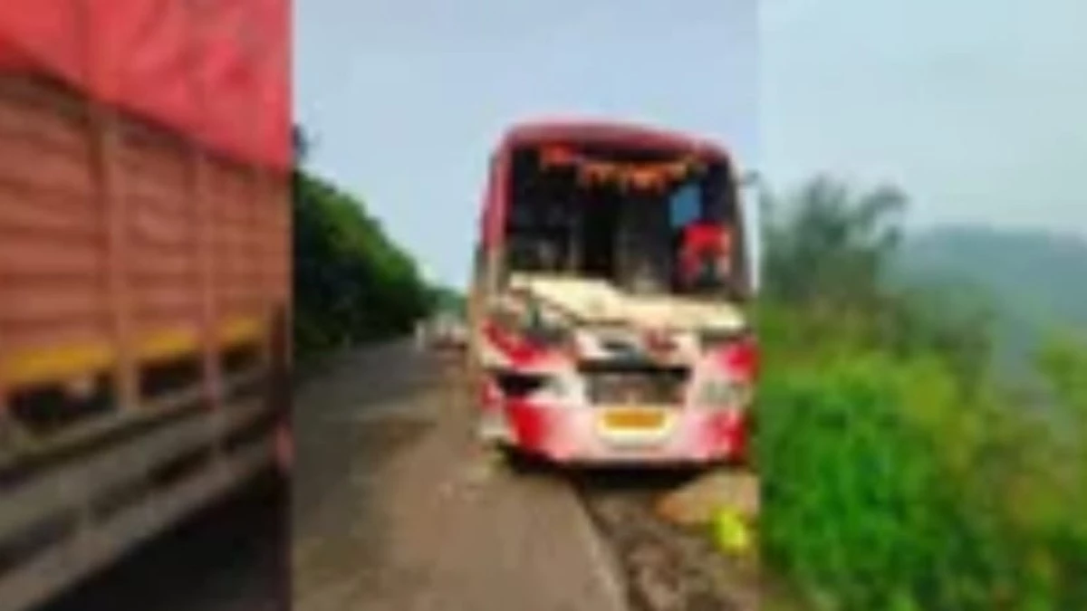 शहडोल में बस का ब्रेक फेल, खाई में गिरने से पहले ट्रक ड्राइवर की सूझबूझ से टली बड़ी दुर्घटना