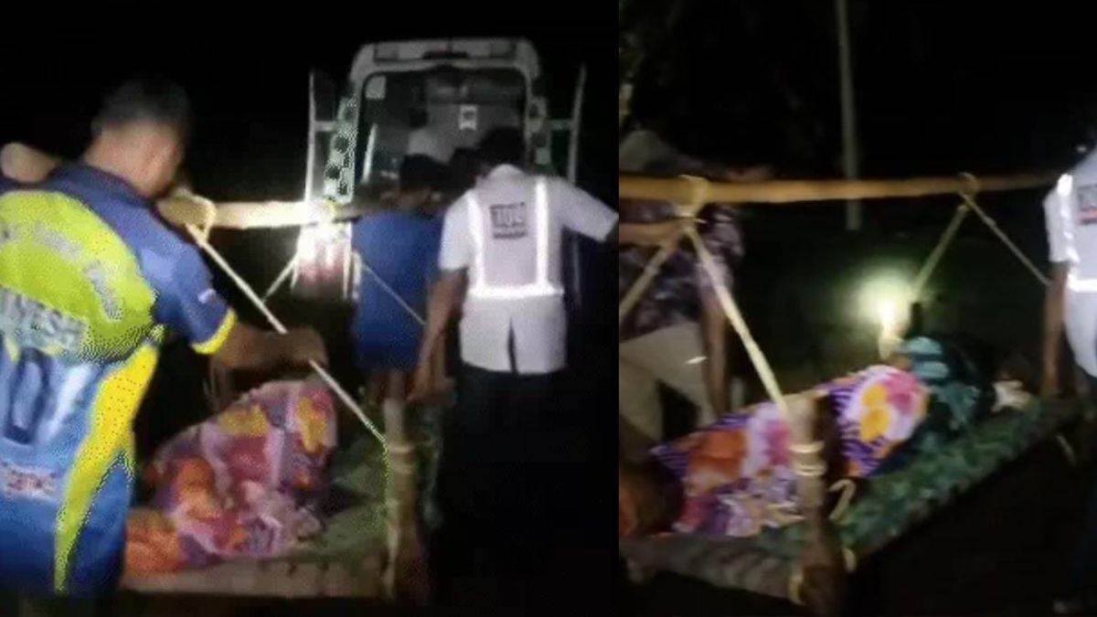 बारिश, जंगल और उफनते नाले भी नहीं रोक सके कदम, 108 टीम ने खाट पर मरीज लाकर बचाई जान