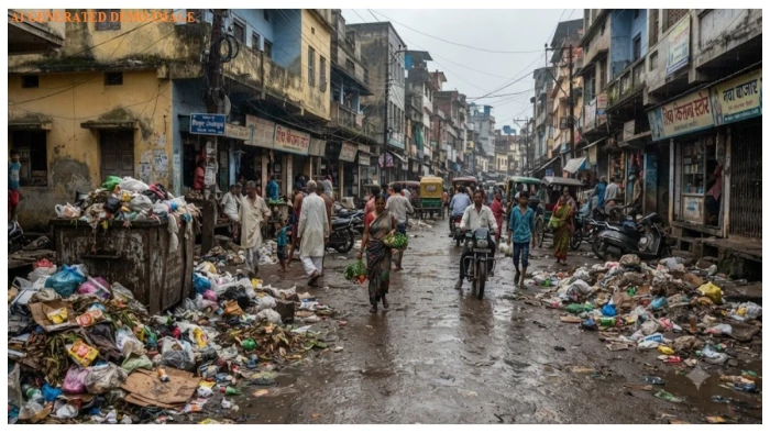 बिलासपुर में बारिश थमी तो उमस ने संभाली कमान: तीन दिन की मूसलधार बारिश के बाद सड़कों और गलियों में लगे कचरे के ढेर