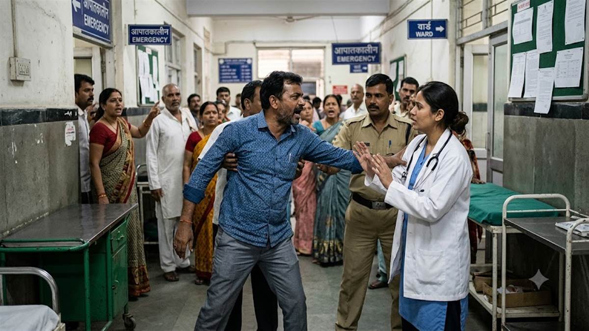 इंदौर में मरीज की मौत के बाद एमवाय अस्पताल में स्वजन ने किया हंगामा, डॉक्टर से की मारपीट