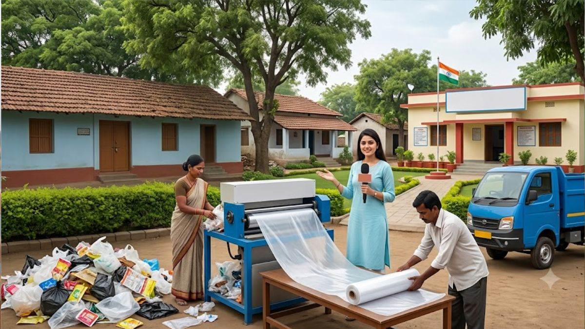 इंदौर के गांवों में कचरा बनेगा कमाई का जरिया, पन्नी-रेपर से तैयार होगी प्लास्टिक सीट