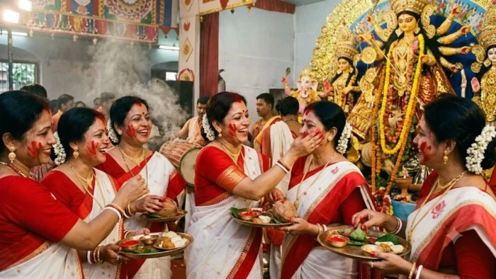 विजयादशमी पर 'सिंदूर खेला' की 400 साल पुरानी परंपरा, जानिए क्या है मां दुर्गा की विदाई में 'देवी बोरोन' की रस्म
