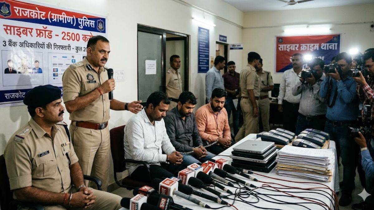 गुजरात साइबर घोटाला: फर्जी खातों से 2500 करोड़ रुपये का खेल, बैंक अधिकारियों समेत 20 गिरफ्तार