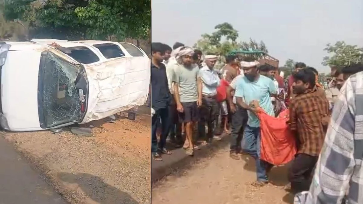 A high speed car overturned uncontrollably in Katni, three women died on the spot