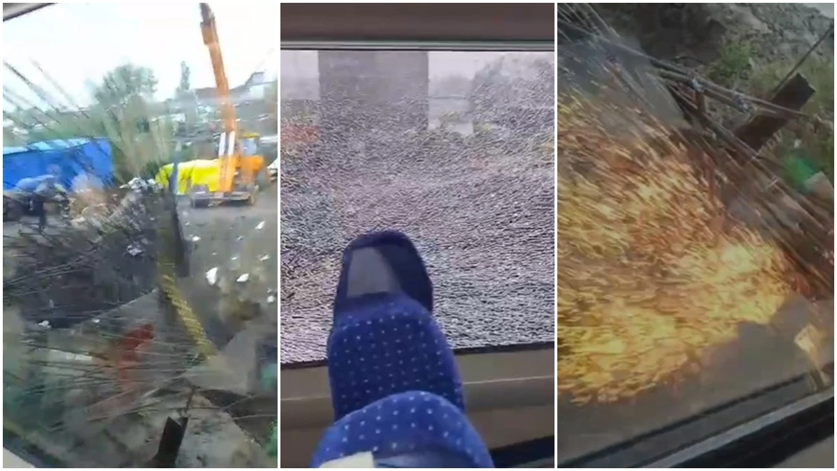 Bhopal: Bridge structure under construction on the track collided with Vande Bharat, train stopped from emergency brake, windows broken, passengers safe