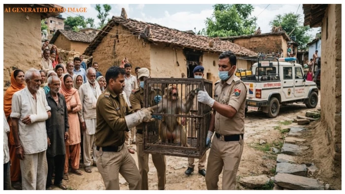 रायगढ़ में बंदरों के उत्पात से ग्रामीण भयभीत, दर्जनों घायल; वन विभाग के रेस्क्यू ऑपरेशन में पकड़ा गया आक्रामक बंदर