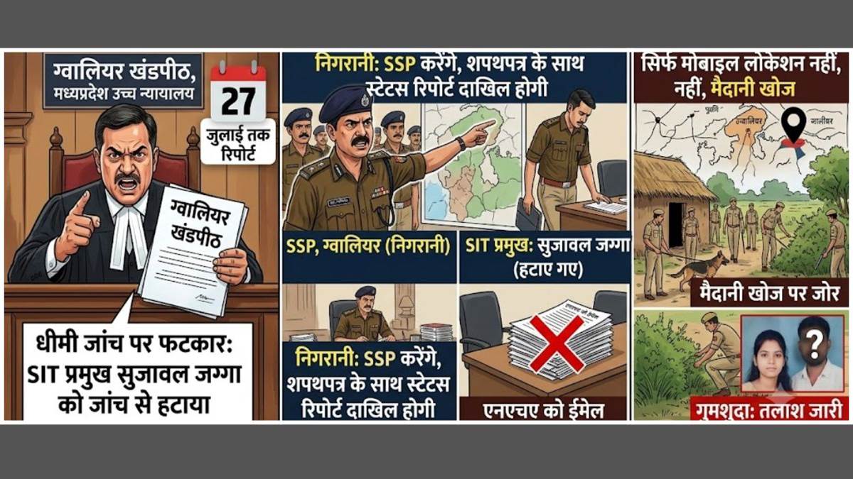 गुमशुदगी मामले में MP पुलिस पर ग्वालियर हाईकोर्ट सख्त: ASP सुजावल जग्गा को जांच से हटाया, SSP करेंगे निगरानी; 27 जुलाई को मांगी रिपोर्ट