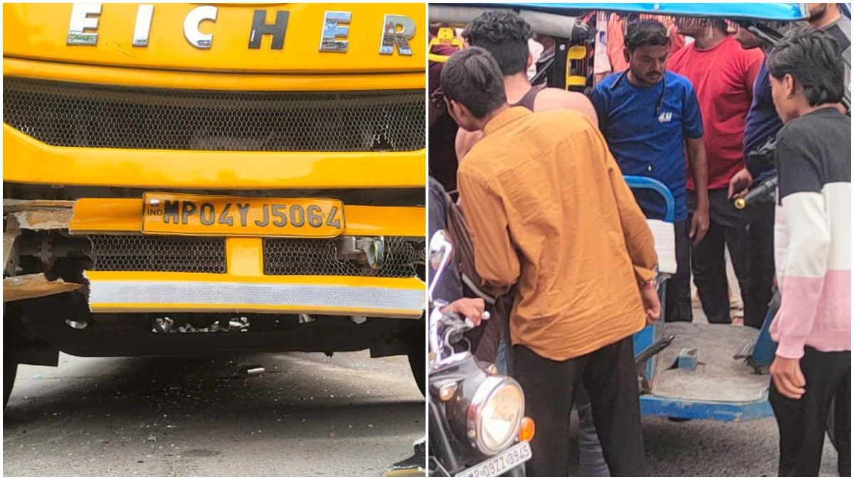 इंदौर में बेकाबू बस का कहर: मेडिकैप्स यूनिवर्सिटी की बस की टक्कर से 12वीं की छात्रा और इंजीनियर की मौत