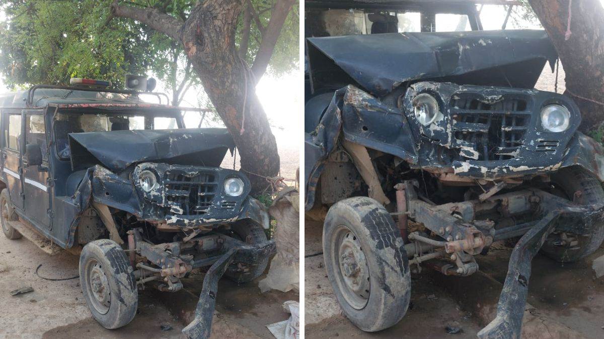 MP में बेखौफ रेत माफिया, मुरैना में पुलिस की गाड़ी को मारी ऐसी टक्कर कि उड़ गए उसके परखच्चे; सिपाही घायल