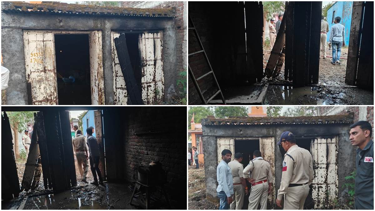 बड़वानी के अंजड़ में अवैध गैस रिफिलिंग के दौरान लगी आग, घर का सामान जला