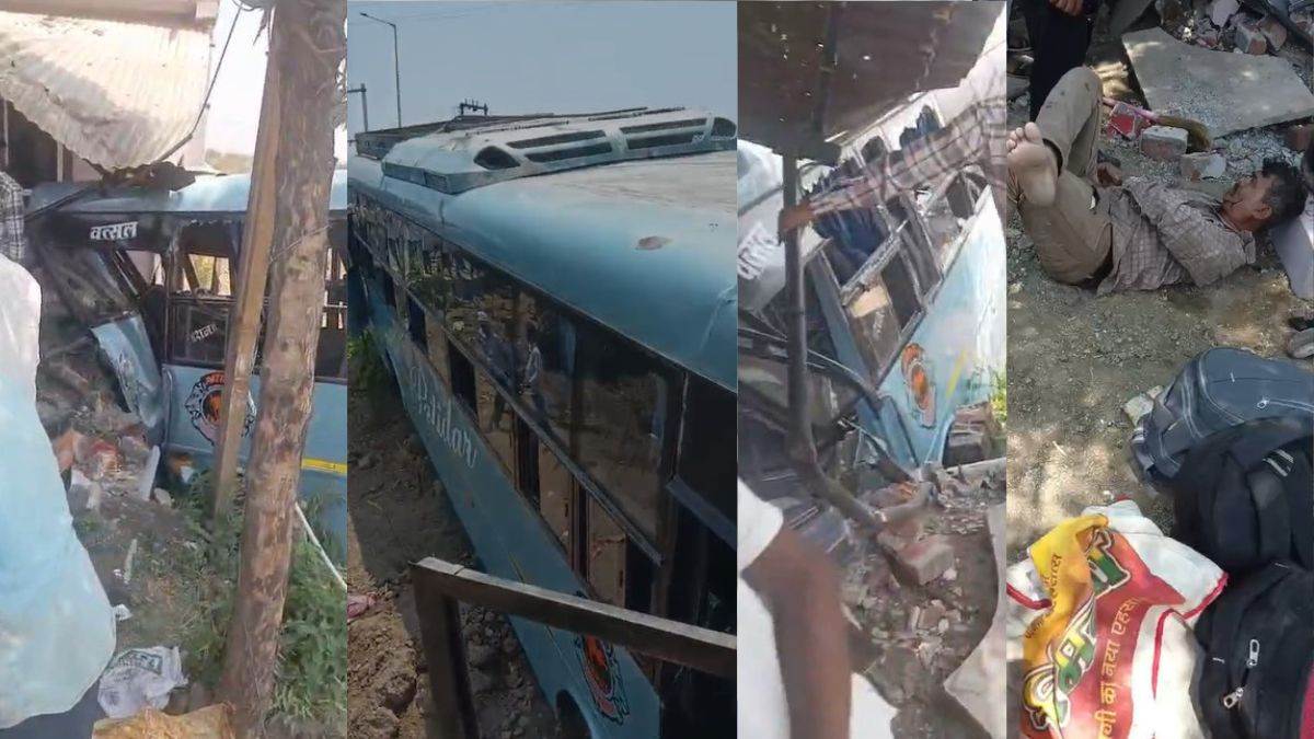 खरगोन में बड़ा हादसा... ब्रेक फेल होने से सड़क किनारे मकान में जा घुसी बस, 25 से ज्यादा यात्री घायल