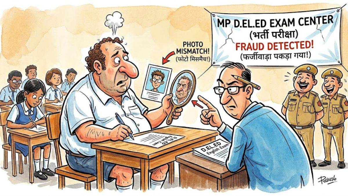 MP D.EL.ED exam: भतीजा अंग्रेजी में कमजोर था तो चाचा पहुंच गया परीक्षा देने, काम नहीं आई तरकीब, फोटो मिसमैच होने पर पकड़ा गया, दोनों पर FIR दर्ज