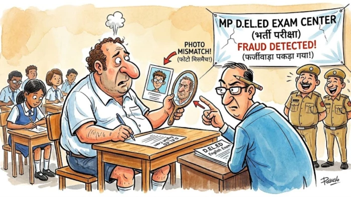 MP D.EL.ED exam: भतीजा अंग्रेजी में कमजोर था तो चाचा पहुंच गया परीक्षा देने, काम नहीं आई तरकीब, फोटो मिसमैच होने पर पकड़ा गया, दोनों पर FIR दर्ज
