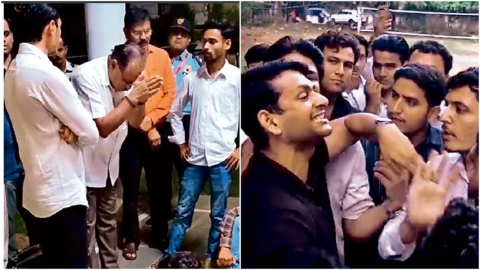ग्वालियर में जीवाजी विश्वविद्यालय के कुलगुरु हाथ जोड़कर छात्रों से बोले- आश्वासन से आप संतुष्ट नहीं हो, यह पीड़ादायक