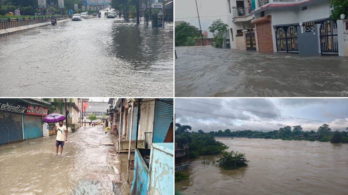 रीवा में बारिश से एसपी कार्यालय जलमग्न, रिकॉर्ड भीगे