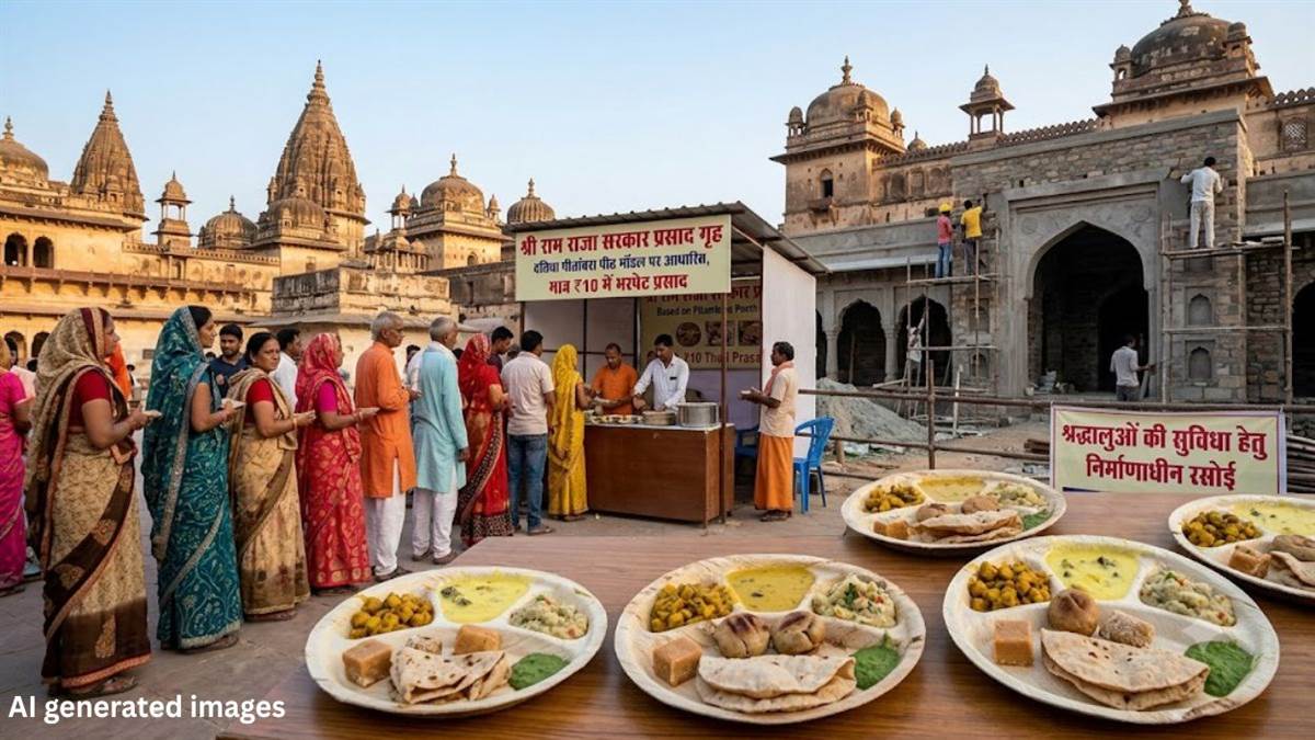 ओरछा में दतिया की तर्ज पर श्रद्धालुओं को ₹10 में मिलेगा भरपेट प्रसाद, सावन-भादौ परिसर के पास किचन का निर्माण जारी