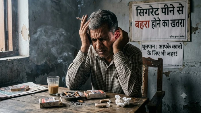 सिगरेट पीने वालों में सुनने की क्षमता घटने का खतरा दोगुना, इस उम्र के लोगों पर रिसर्च में पता चला