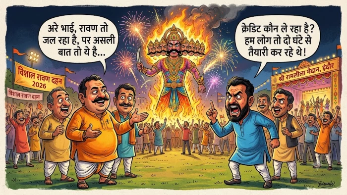 इंदौर में रावण दहन के दौरान दो पक्षों में चले लात-घूंसे, वीडियो हुआ वायरल, दोनों पक्षों पर एफआईआर की दर्ज