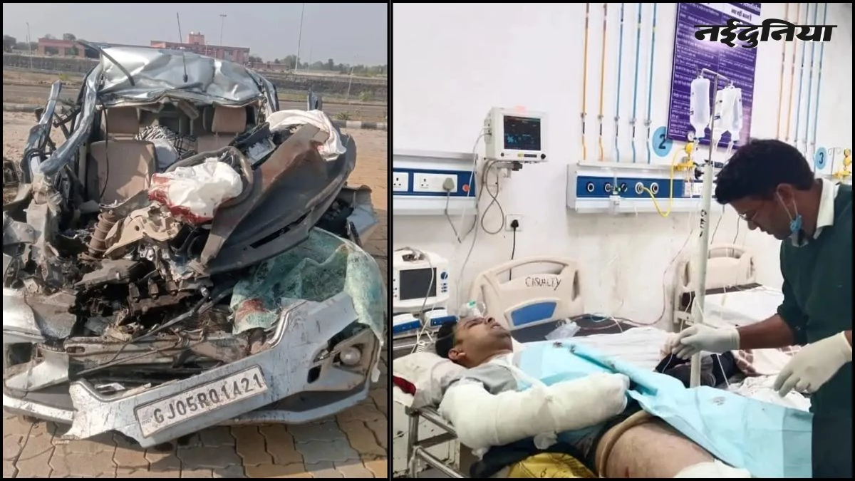 रतलाम में भीषण सड़क हादसा, दिल्ली-मुंबई एक्सप्रेस-वे पर चलते ट्राले में जा घुसी कार, सूरत का परिवार घायल