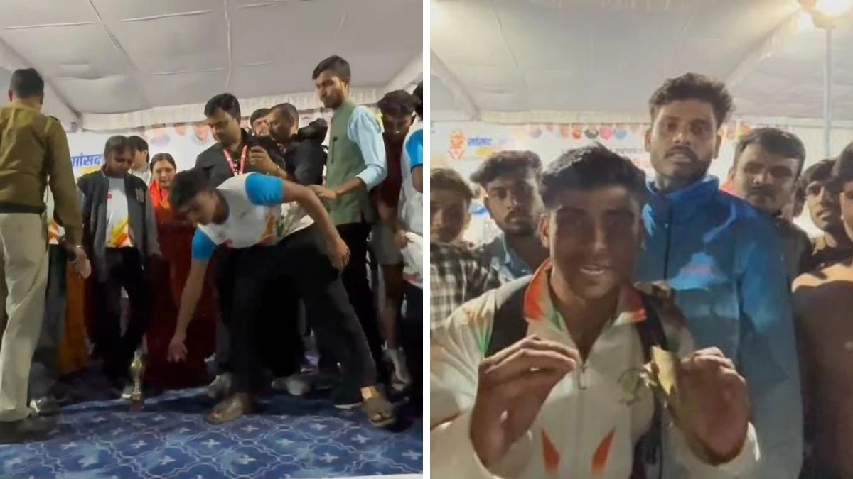 MP में नकद इनाम न मिलने पर नाराज खिलाड़ियों ने नेताओं के सामने उतारी टी-शर्ट